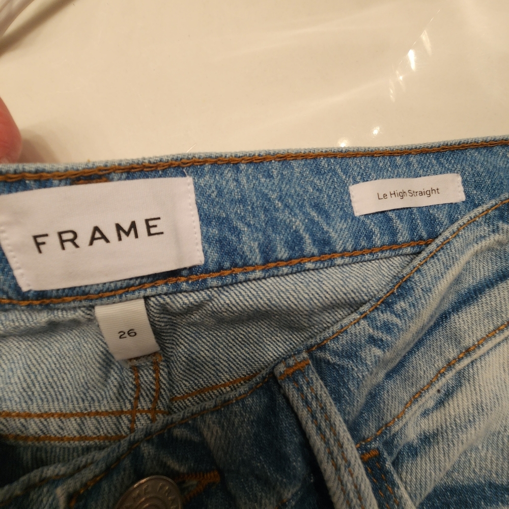 FRAME Le High Straight Denim Jean in Winslow Size 26 - Picture 7 of 16